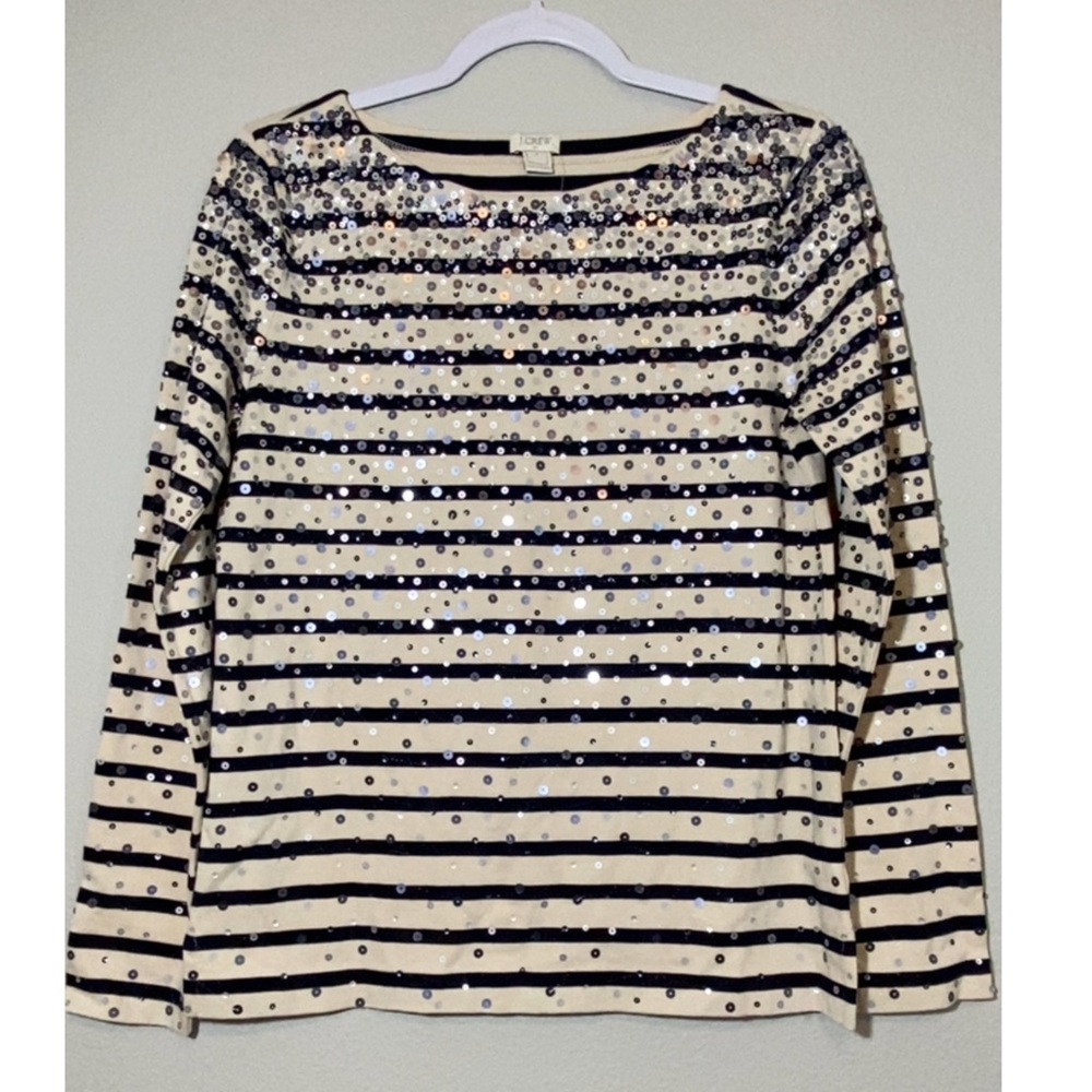 NWT J. Crew Sparkle Stripe Blouse